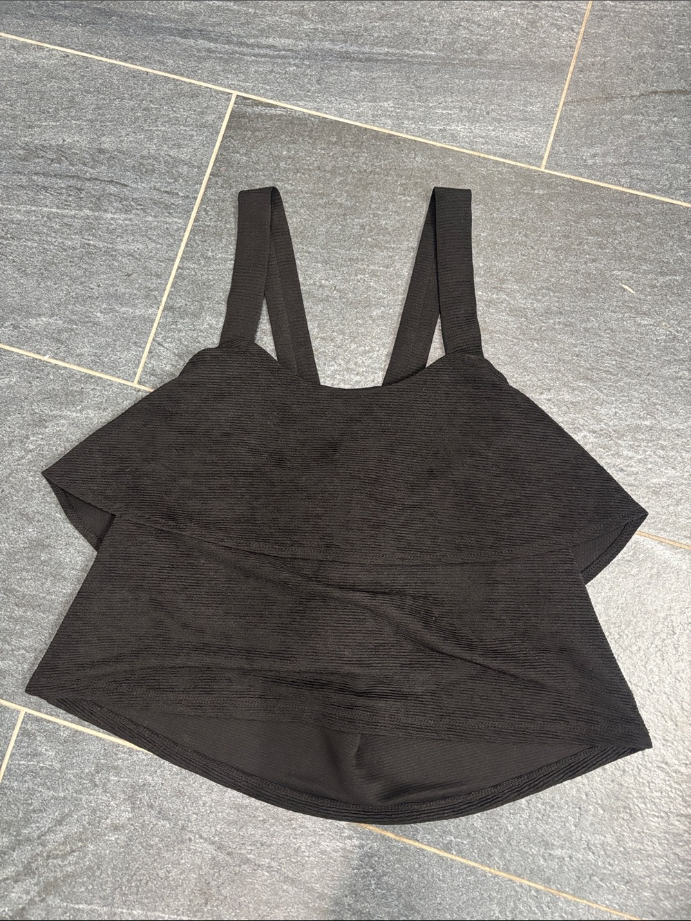 Black cross back textured tank top from Madewell